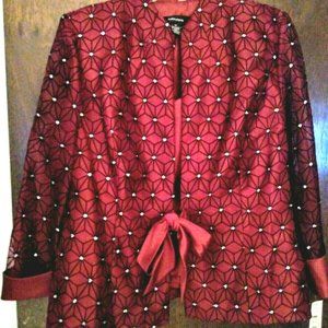 R&M Richards 2 Pc Sparkly Merlot Jacket&Top sz14